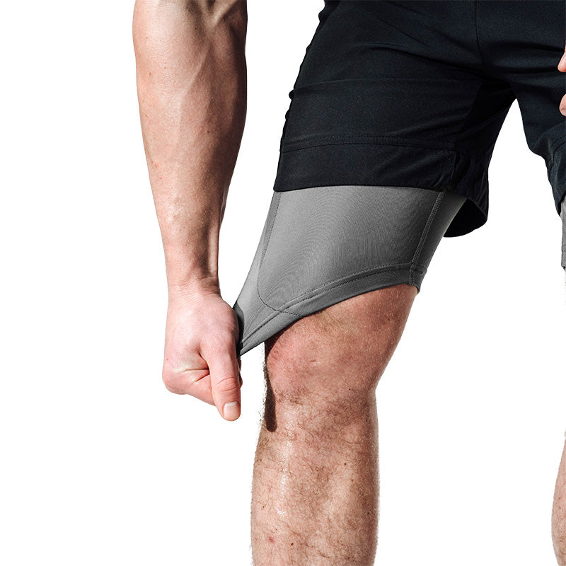 T16 2-in-1 Compression MMA Shorts #color_black