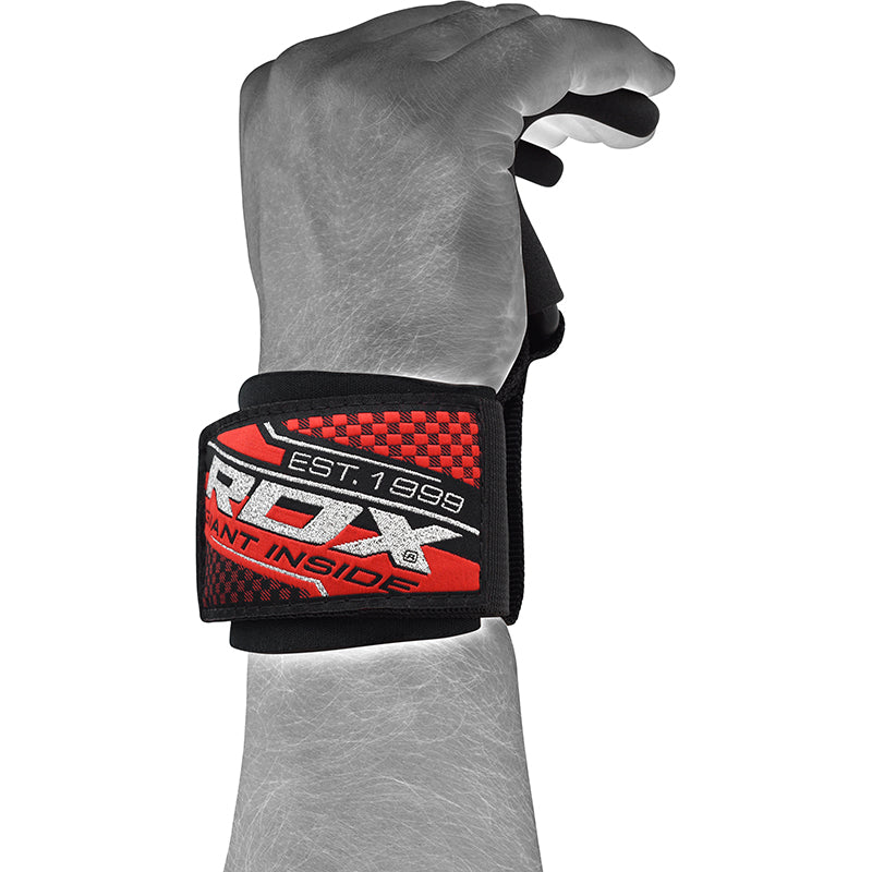 RDX W8 Solid Grip Powerlifting Hook Straps for Heavy Gym Workouts Black
