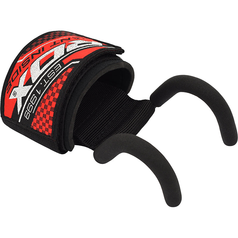 RDX W8 Solid Grip Powerlifting Hook Straps for Heavy Gym Workouts Black