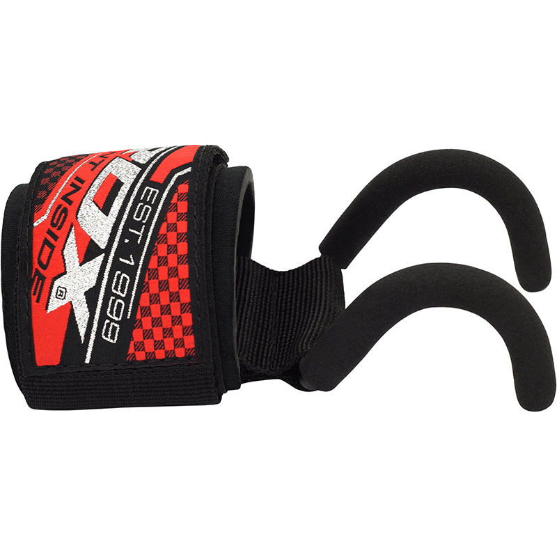 RDX W8 Solid Grip Powerlifting Hook Straps for Heavy Gym Workouts Black