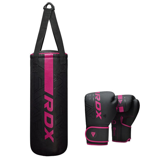RDX F6 2FT 3-IN-1 KARA Kids Punch Bag & 6OZ Gloves-Black-Filled-6oz#color_pink