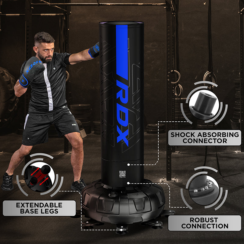 RDX F6 6FT KARA BLUE FREE STANDING PUNCH BAG WITH MITTS SET#color_blue