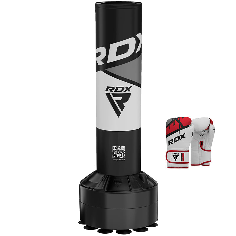 RDX R8 4ft Kids Free Standing Punch Bag With Gloves For Training & Workout Set Grey