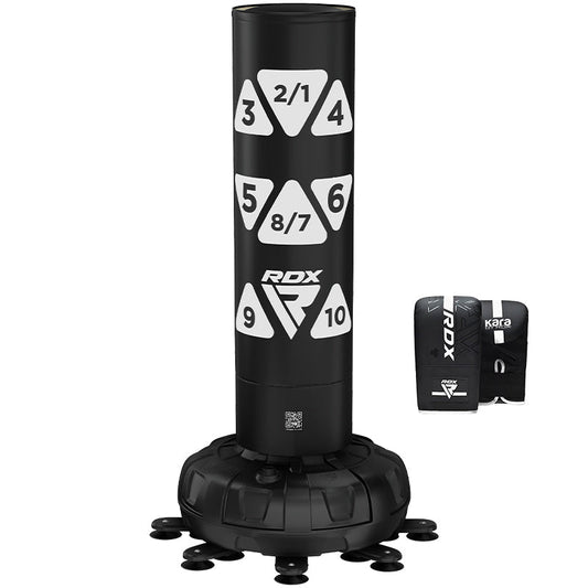 RDX KT Ronin 6ft 2-in-1 Blue Free Standing Target Punch Bags With Mitts Set#color_white