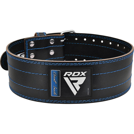 RDX RD1 4†Powerlifting Leather Gym Belt#color_blue