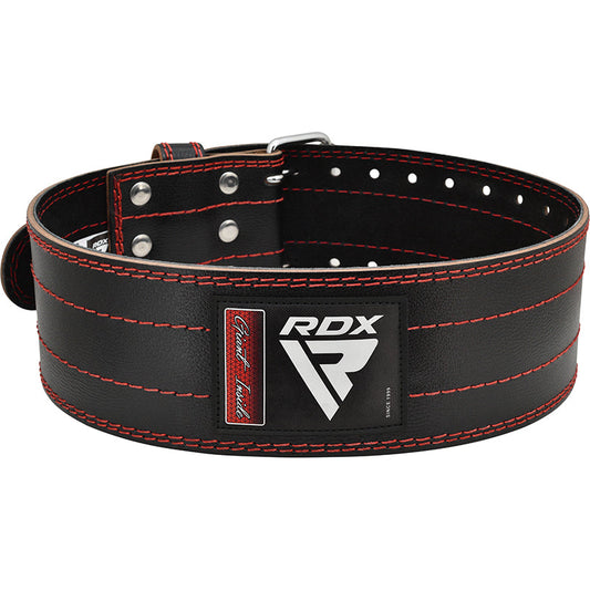 RDX RD1 4†Powerlifting Leather Gym Belt#color_red
