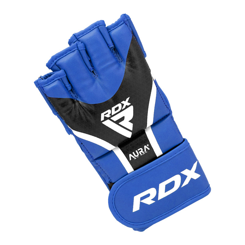 RDX T17 AURA MMA Grappling Training Gloves Gel Padded#color_blue