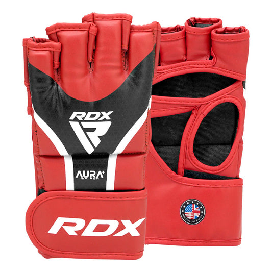 RDX T17 AURA MMA Grappling Training Gloves Gel Padded#color_red