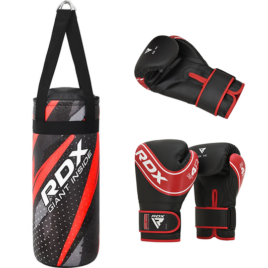 RDX J11 2ft Kids Training Punch Bag & Boxing Gloves Set#color_red