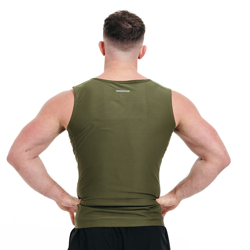 RDX Zippered Men Sweat Vest#color_army-green