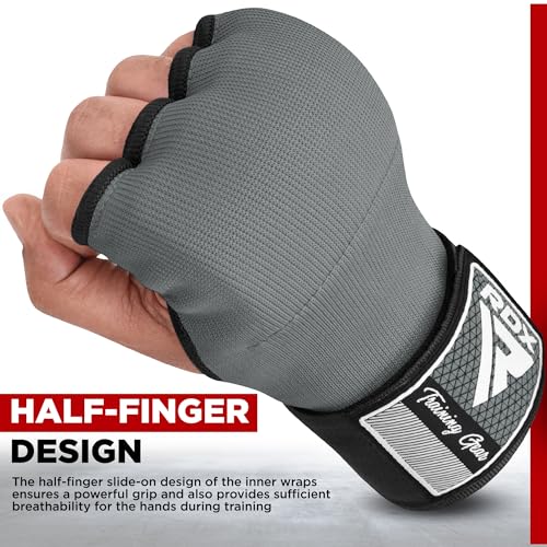 RDX IS Gel Padded Inner Gloves Hook & Loop Wrist Strap for Knuckle Protection OEKO-TEX® Standard 100 certified#color_grey