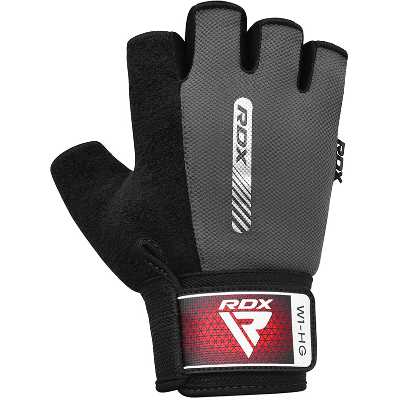 RDX W1 Gym Workout Gloves#color_grey