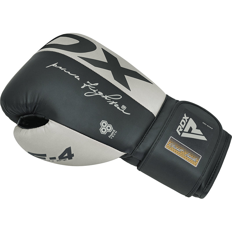 RDX F4 Boxing Sparring Gloves Hook & Loop#color_grey