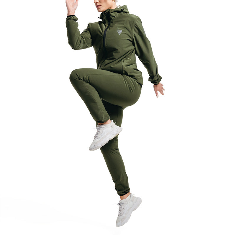 RDX H2 Weight women Loss Sauna Suit#color_army-green