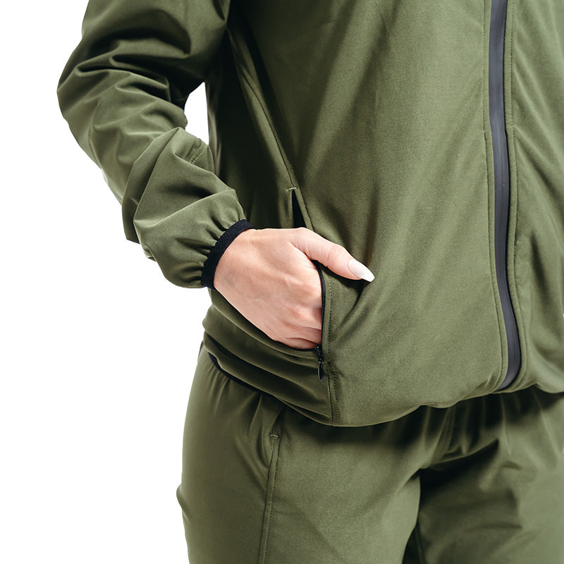 RDX H2 Weight women Loss Sauna Suit#color_army-green