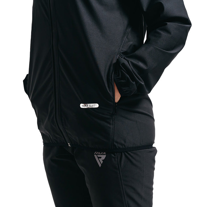 RDX H2 Weight women Loss Sauna Suit#color_black