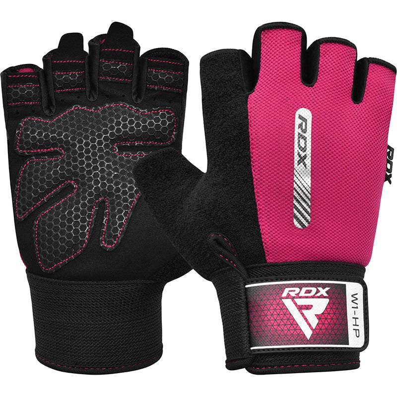 RDX W1 Gym Workout Gloves#color_pink