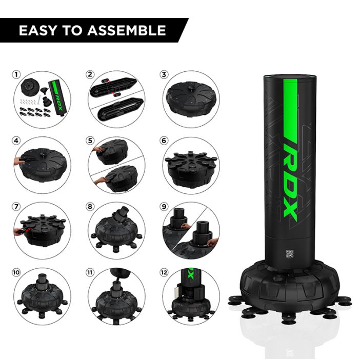 RDX F6 KARA 5-ft Free-standing Punching Bag#color_green