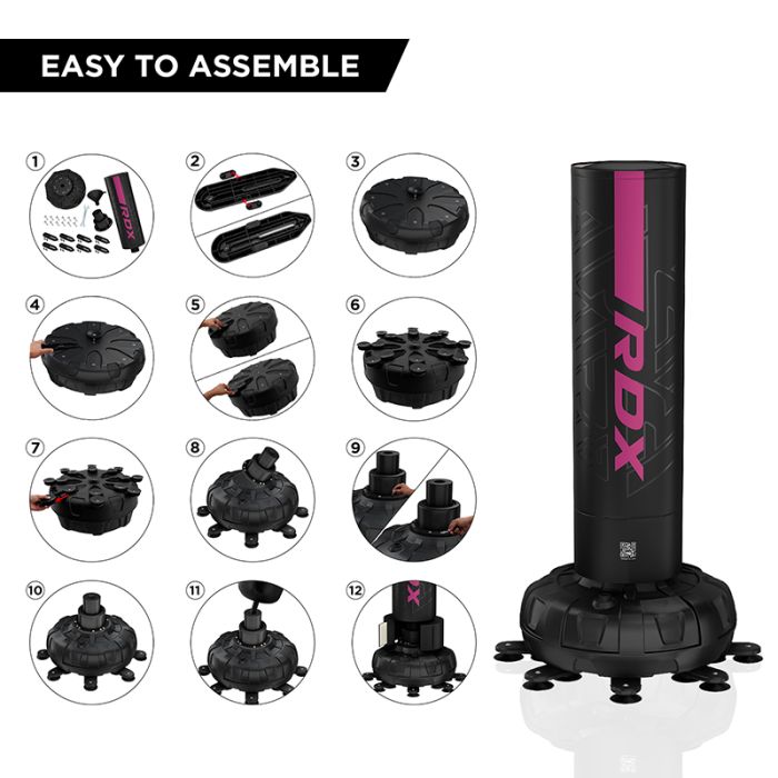 RDX F6 KARA 5-ft Free-standing Punching Bag#color_pink