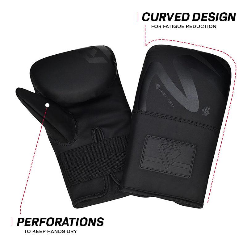 RDX F15 Noir Bag Gloves 4OZ Black