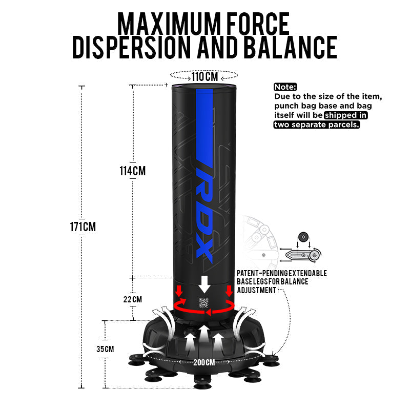 RDX F6 KARA 5-ft Free-standing Punching Bag#color_blue