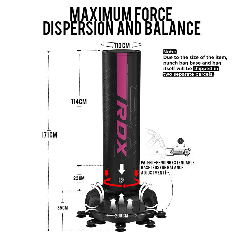 RDX F6 KARA 5-ft Free-standing Punching Bag#color_pink
