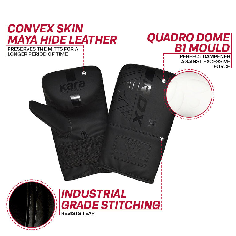RDX F6 KARA Bag Gloves 4oz Black#color_black