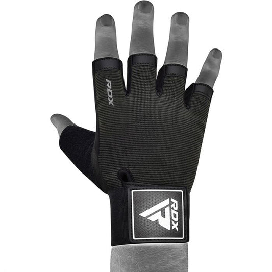 RDX T2 Weightlifting Half Finger Gym Gloves#color_black