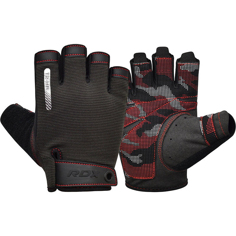 RDX T2 Weightlifting Gloves#color_red