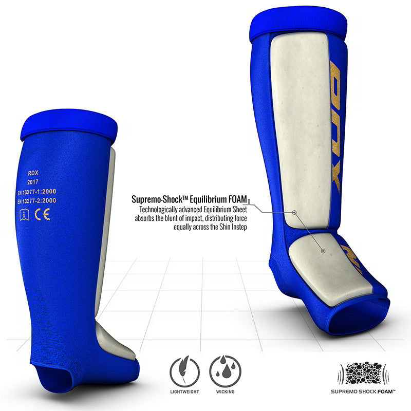 RDX SI MMA Gel Padded Lightweight Shin Instep Guard OEKO-TEXÂ®Â Standard 100 certified#color_blue