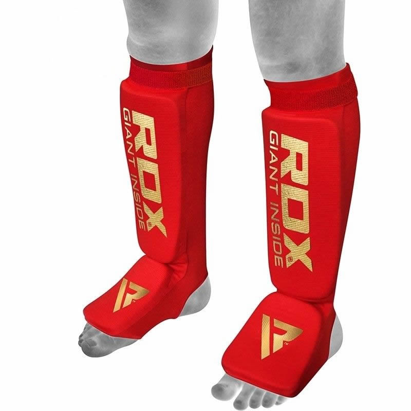 RDX SI MMA Gel Padded Lightweight Shin Instep Guard OEKO-TEXÂ®Â Standard 100 certified#color_red